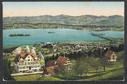 Erholung mit schöner Aussicht muss finanzierbar sein: Postkarte aus dem Jahr 1926 vom Feusisberg. (ETH Bildarchiv)