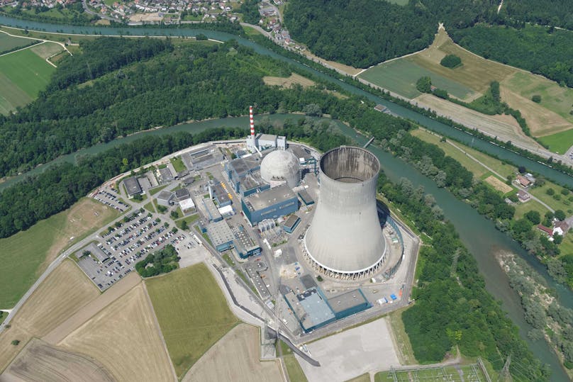 Luftaufnahme des Kernkraftwerks Gösgen