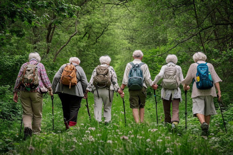 Rentner beim Wandern. EL Ergänzungsleistungen
